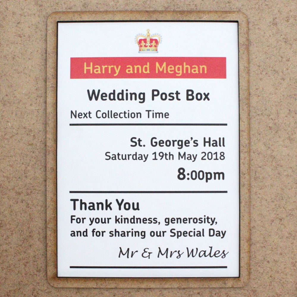 Wedding Post Box Printed Sign